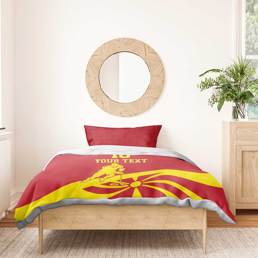 Macedonia Ice Hockey Custom Bedding Set Go Champion - Wonder Print Shop