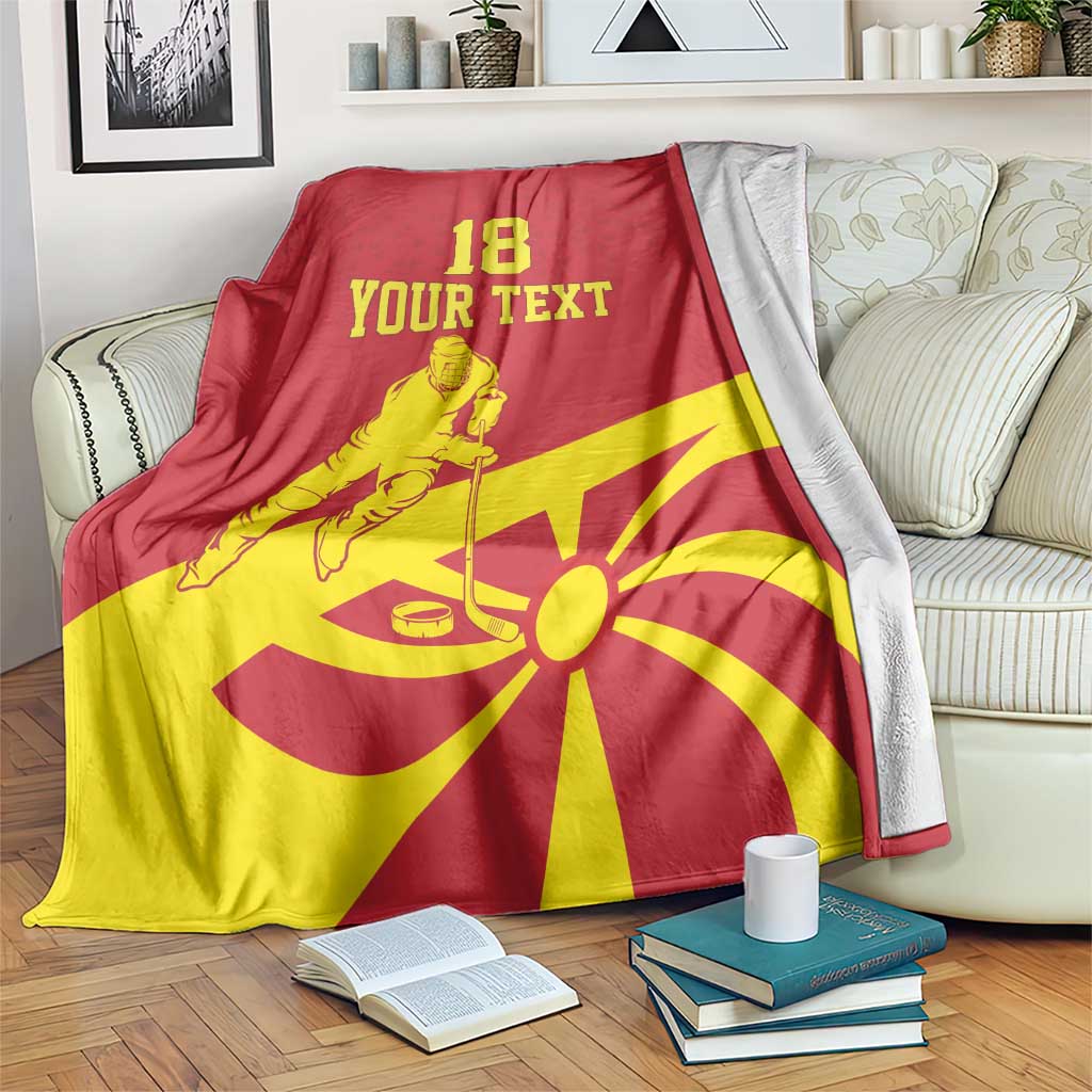 Macedonia Ice Hockey Custom Blanket Go Champion - Wonder Print Shop