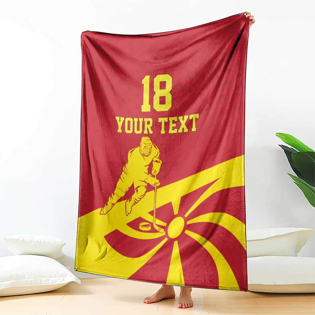 Macedonia Ice Hockey Custom Blanket Go Champion - Wonder Print Shop