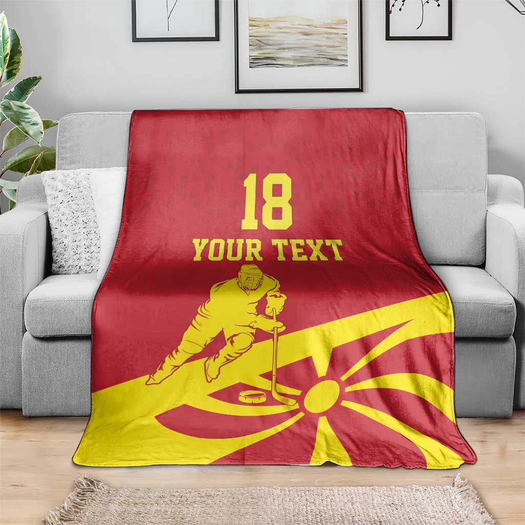 Macedonia Ice Hockey Custom Blanket Go Champion - Wonder Print Shop