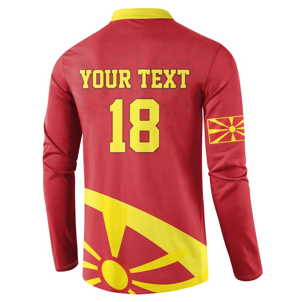 Macedonia Ice Hockey Custom Button Sweatshirt Go Champion - Wonder Print Shop