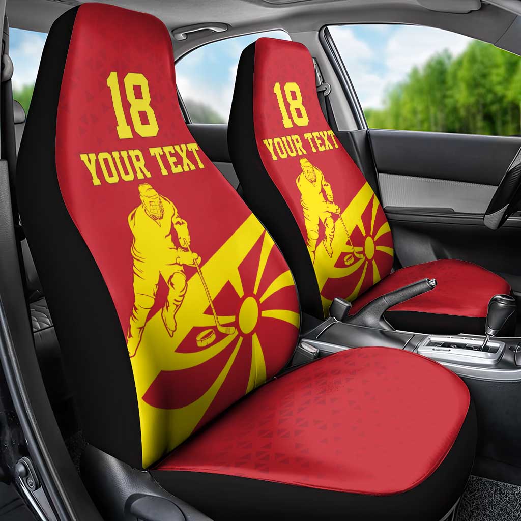 Macedonia Ice Hockey Custom Car Seat Cover Go Champion - Wonder Print Shop