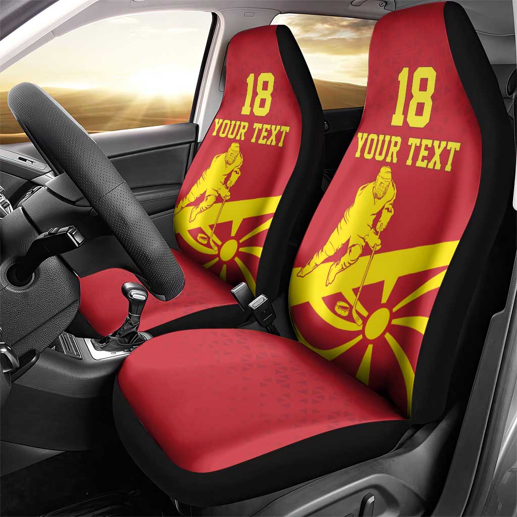 Macedonia Ice Hockey Custom Car Seat Cover Go Champion - Wonder Print Shop