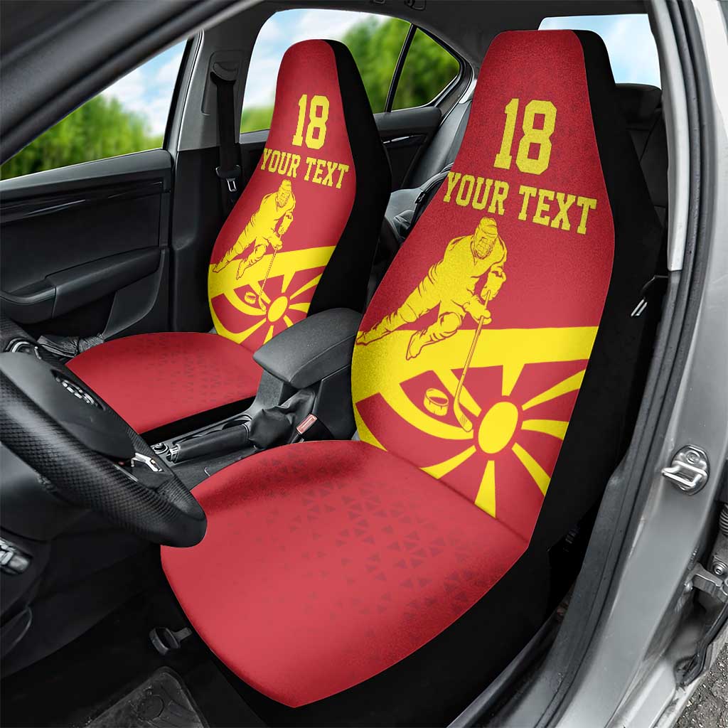 Macedonia Ice Hockey Custom Car Seat Cover Go Champion - Wonder Print Shop
