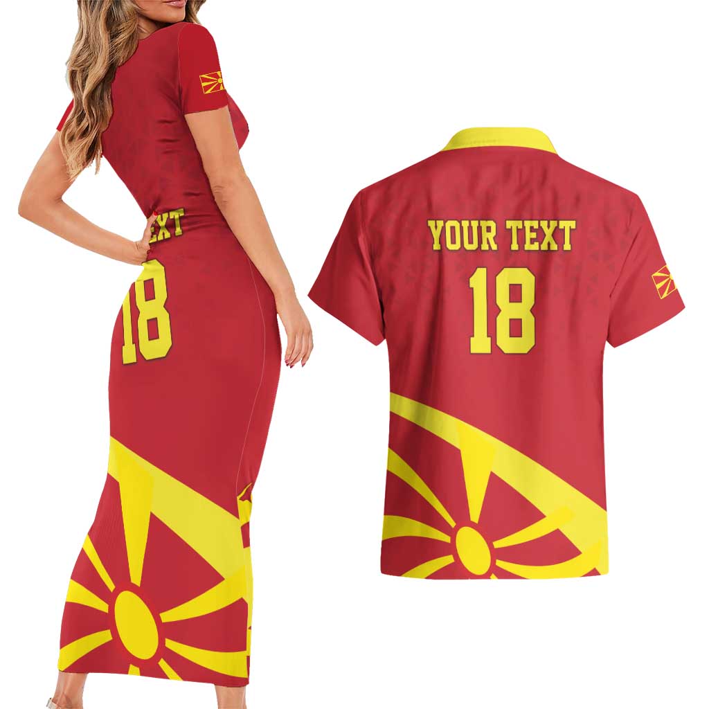 Macedonia Ice Hockey Custom Couples Matching Short Sleeve Bodycon Dress and Hawaiian Shirt Go Champion - Wonder Print Shop