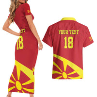 Macedonia Ice Hockey Custom Couples Matching Short Sleeve Bodycon Dress and Hawaiian Shirt Go Champion - Wonder Print Shop