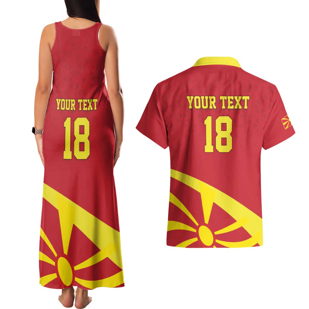 Macedonia Ice Hockey Custom Couples Matching Tank Maxi Dress and Hawaiian Shirt Go Champion - Wonder Print Shop