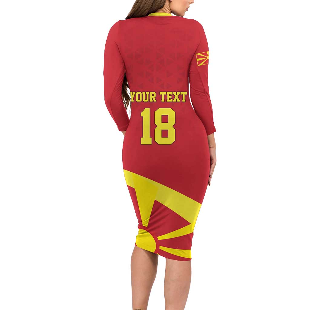 Macedonia Ice Hockey Custom Family Matching Long Sleeve Bodycon Dress and Hawaiian Shirt Go Champion - Wonder Print Shop