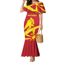 Macedonia Ice Hockey Custom Family Matching Mermaid Dress and Hawaiian Shirt Go Champion - Wonder Print Shop