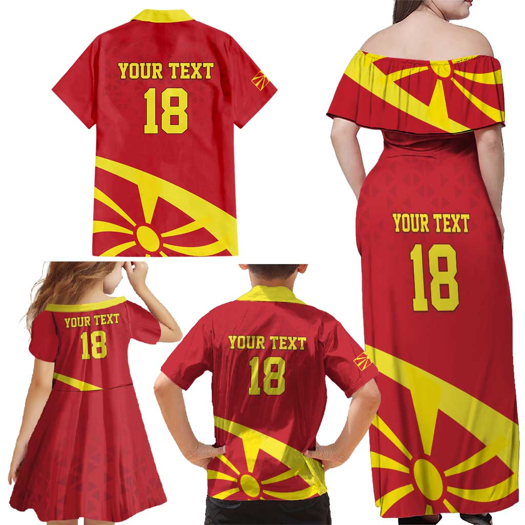 Macedonia Ice Hockey Custom Family Matching Off Shoulder Maxi Dress and Hawaiian Shirt Go Champion - Wonder Print Shop