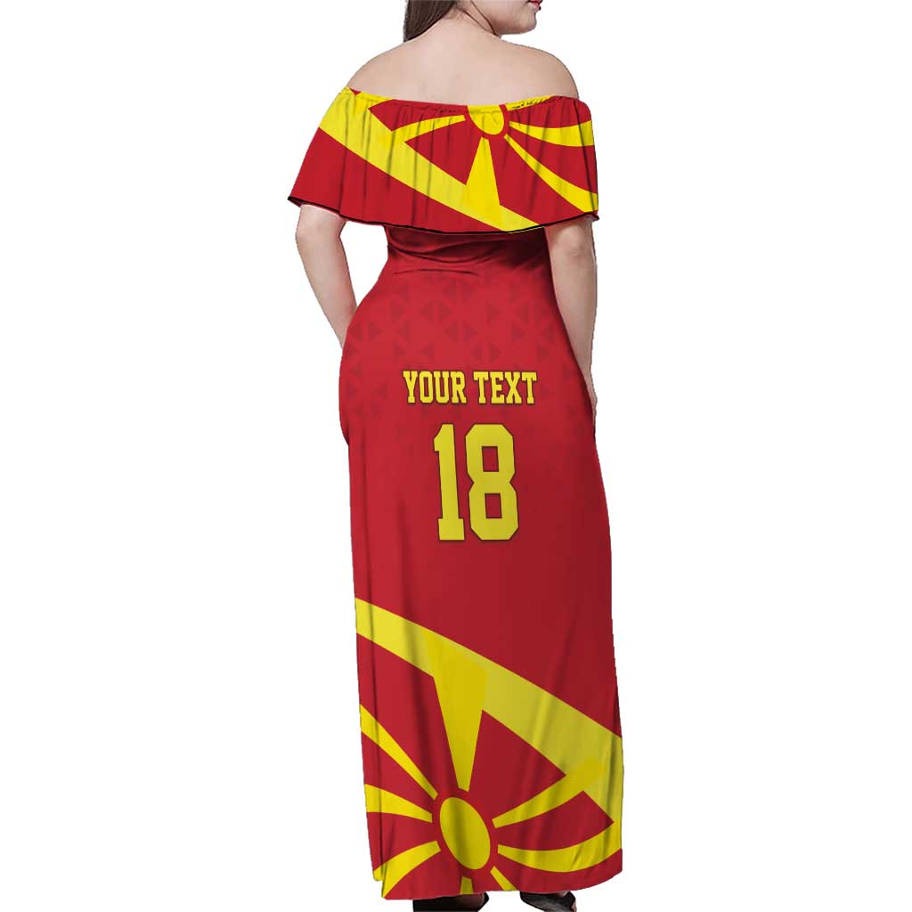 Macedonia Ice Hockey Custom Family Matching Off Shoulder Maxi Dress and Hawaiian Shirt Go Champion - Wonder Print Shop