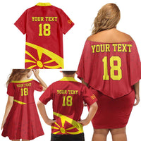 Macedonia Ice Hockey Custom Family Matching Off Shoulder Short Dress and Hawaiian Shirt Go Champion - Wonder Print Shop