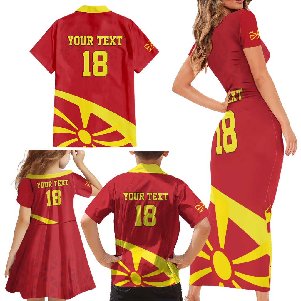 Macedonia Ice Hockey Custom Family Matching Short Sleeve Bodycon Dress and Hawaiian Shirt Go Champion - Wonder Print Shop