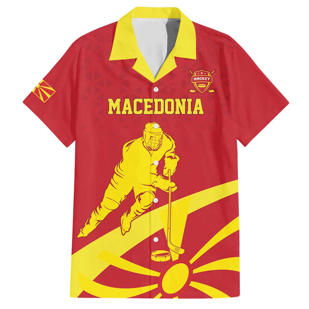 Macedonia Ice Hockey Custom Family Matching Summer Maxi Dress and Hawaiian Shirt Go Champion - Wonder Print Shop