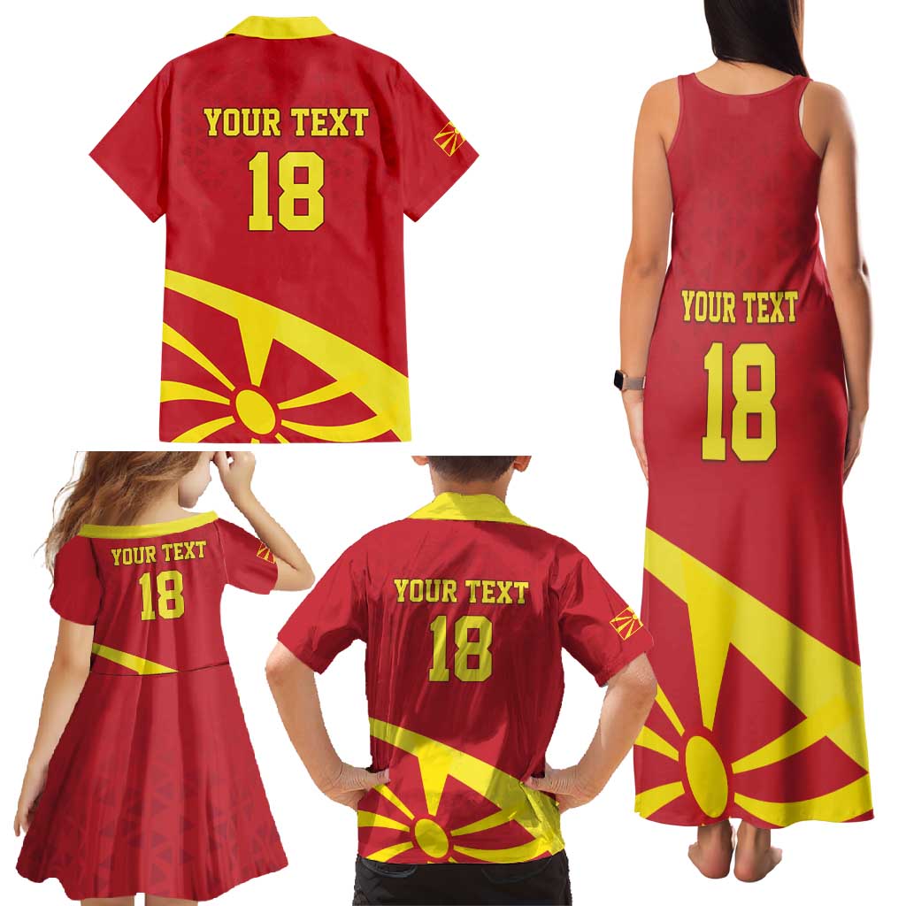 Macedonia Ice Hockey Custom Family Matching Tank Maxi Dress and Hawaiian Shirt Go Champion - Wonder Print Shop