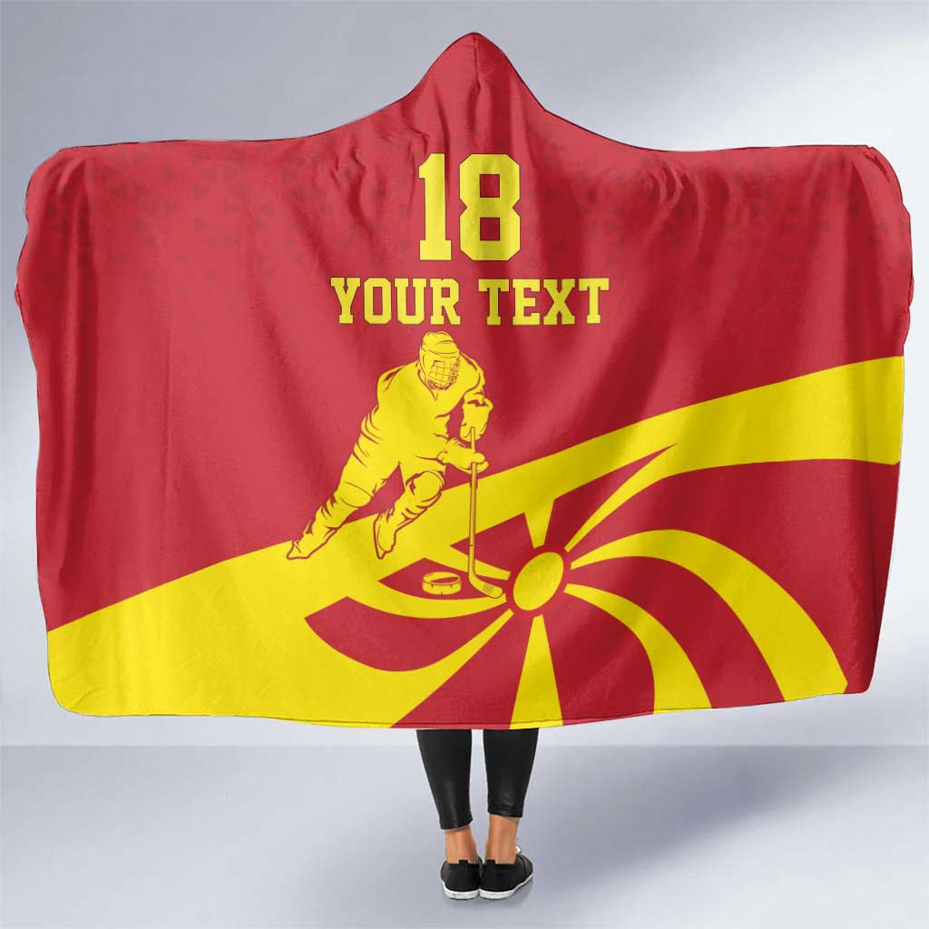 Macedonia Ice Hockey Custom Hooded Blanket Go Champion - Wonder Print Shop