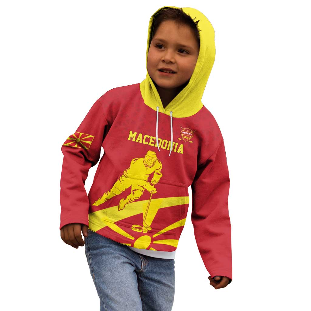 Macedonia Ice Hockey Custom Kid Hoodie Go Champion - Wonder Print Shop
