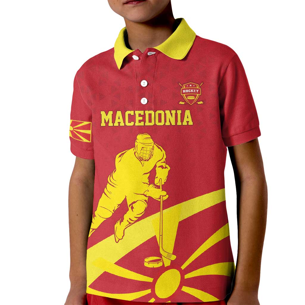 Macedonia Ice Hockey Custom Kid Polo Shirt Go Champion - Wonder Print Shop