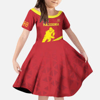 Macedonia Ice Hockey Custom Kid Short Sleeve Dress Go Champion - Wonder Print Shop