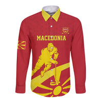 Macedonia Ice Hockey Custom Long Sleeve Button Shirt Go Champion - Wonder Print Shop
