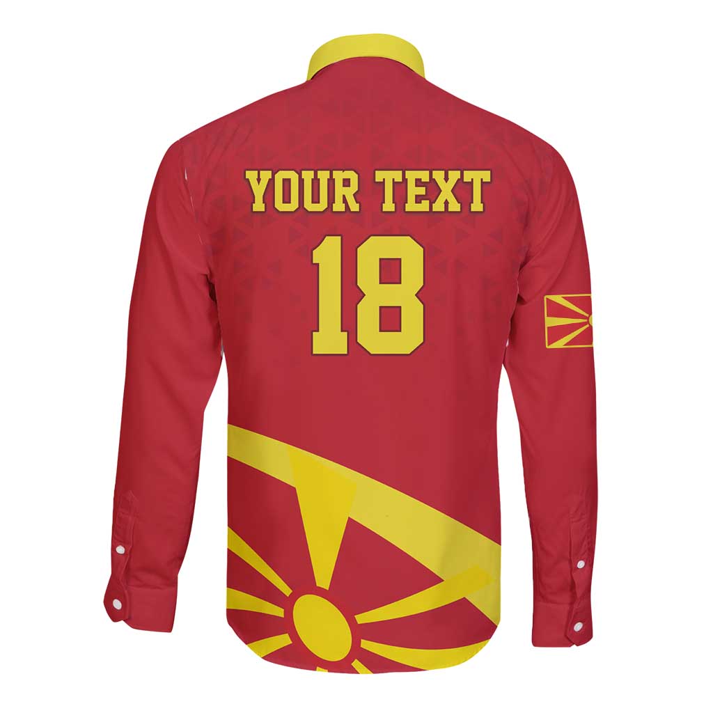 Macedonia Ice Hockey Custom Long Sleeve Button Shirt Go Champion - Wonder Print Shop