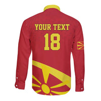 Macedonia Ice Hockey Custom Long Sleeve Button Shirt Go Champion - Wonder Print Shop