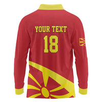 Macedonia Ice Hockey Custom Long Sleeve Polo Shirt Go Champion - Wonder Print Shop
