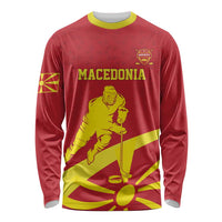 Macedonia Ice Hockey Custom Long Sleeve Shirt Go Champion - Wonder Print Shop