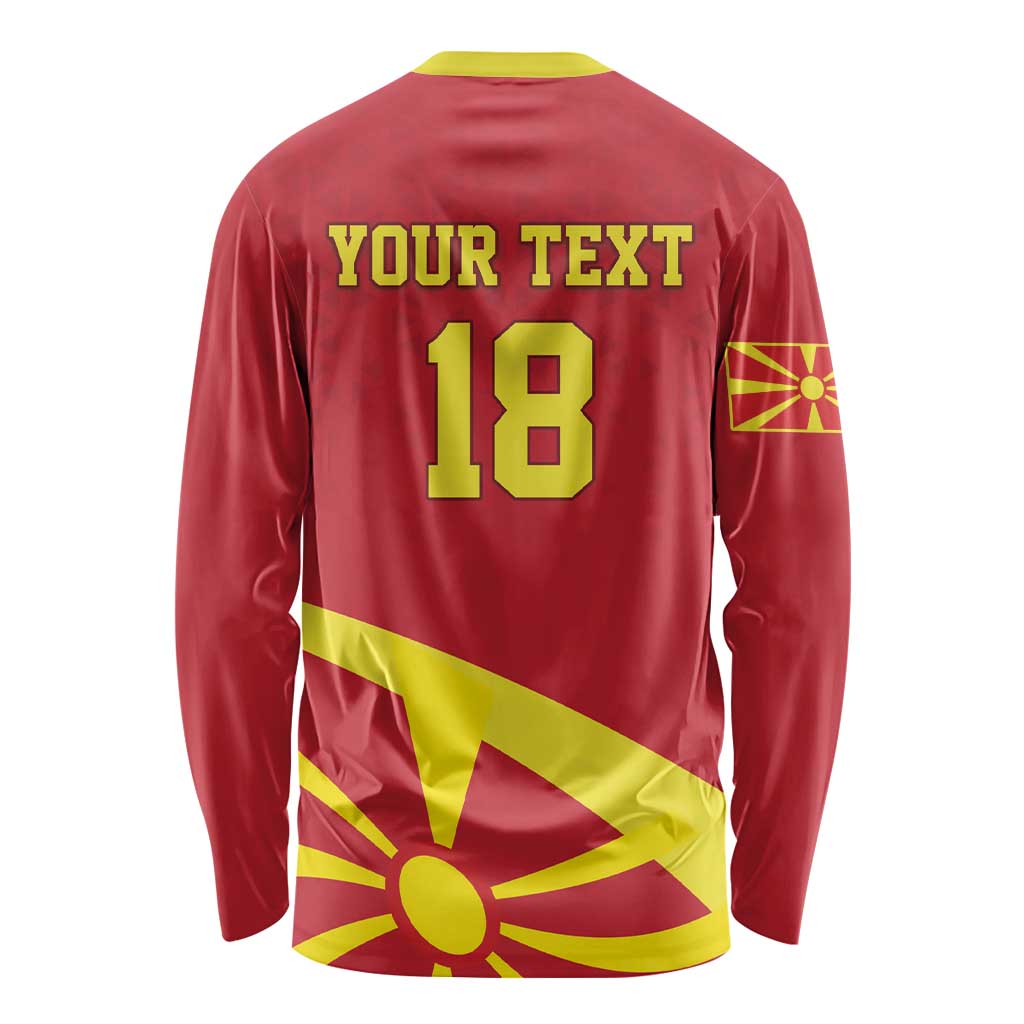 Macedonia Ice Hockey Custom Long Sleeve Shirt Go Champion - Wonder Print Shop