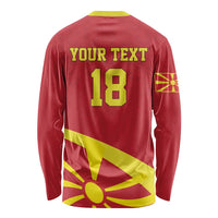 Macedonia Ice Hockey Custom Long Sleeve Shirt Go Champion - Wonder Print Shop