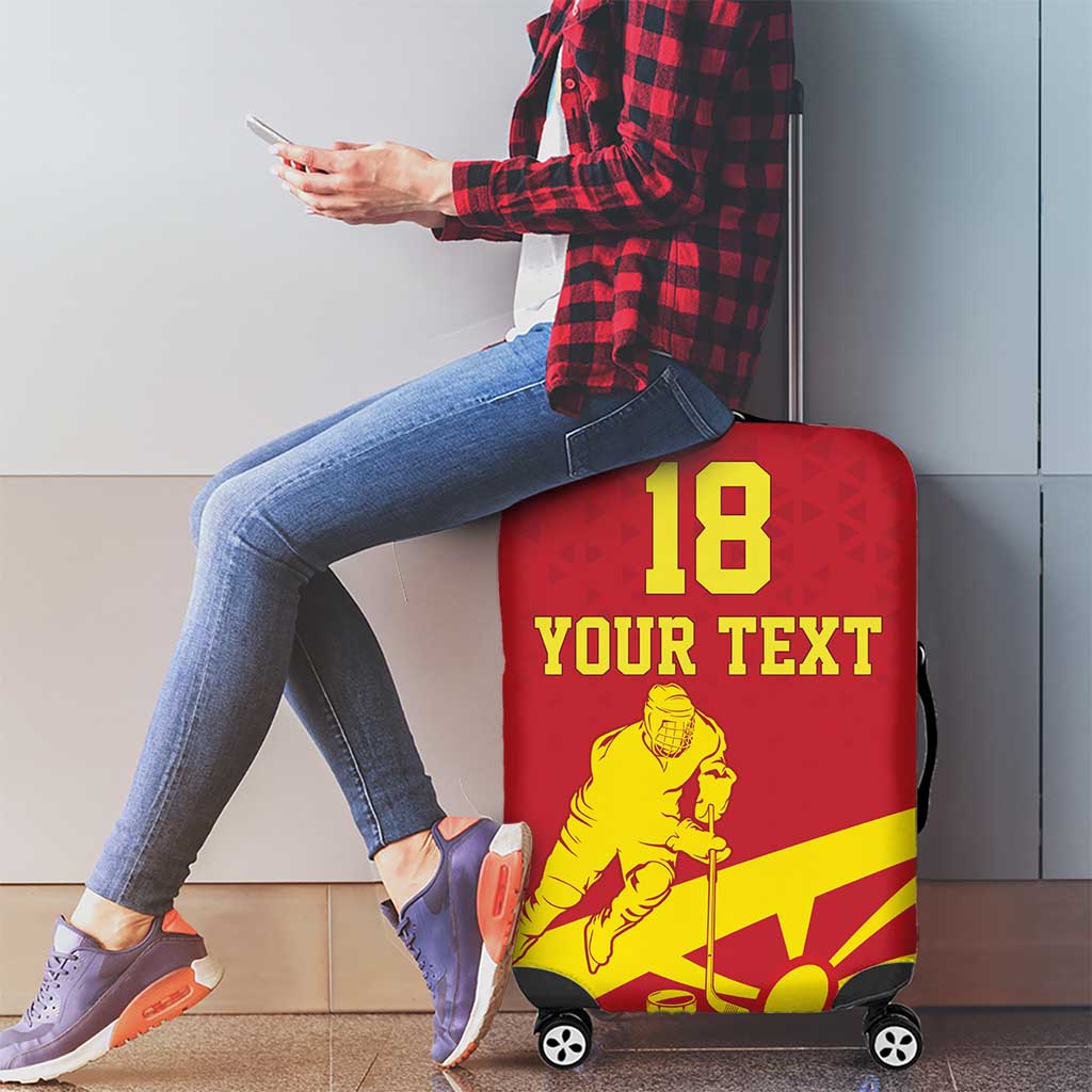 Macedonia Ice Hockey Custom Luggage Cover Go Champion - Wonder Print Shop