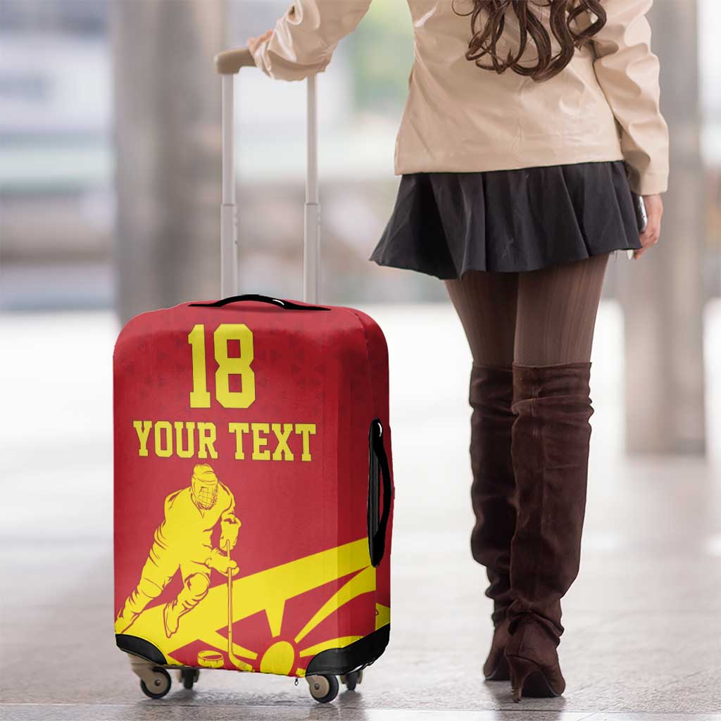 Macedonia Ice Hockey Custom Luggage Cover Go Champion - Wonder Print Shop
