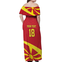 Macedonia Ice Hockey Custom Off Shoulder Maxi Dress Go Champion - Wonder Print Shop