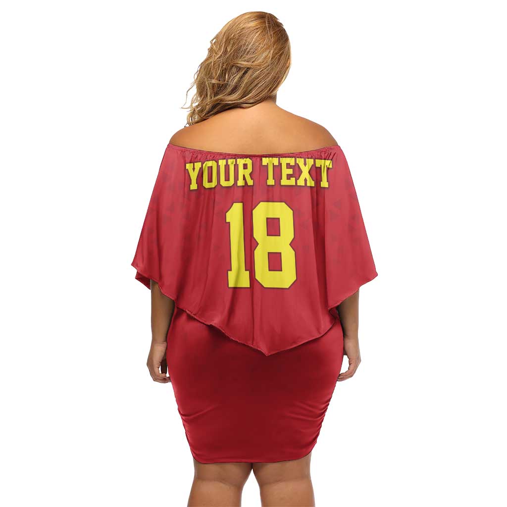 Macedonia Ice Hockey Custom Off Shoulder Short Dress Go Champion - Wonder Print Shop