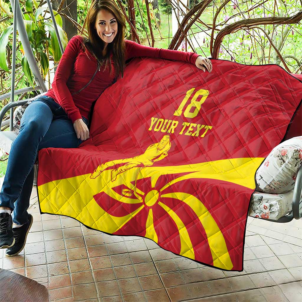 Macedonia Ice Hockey Custom Quilt Go Champion - Wonder Print Shop