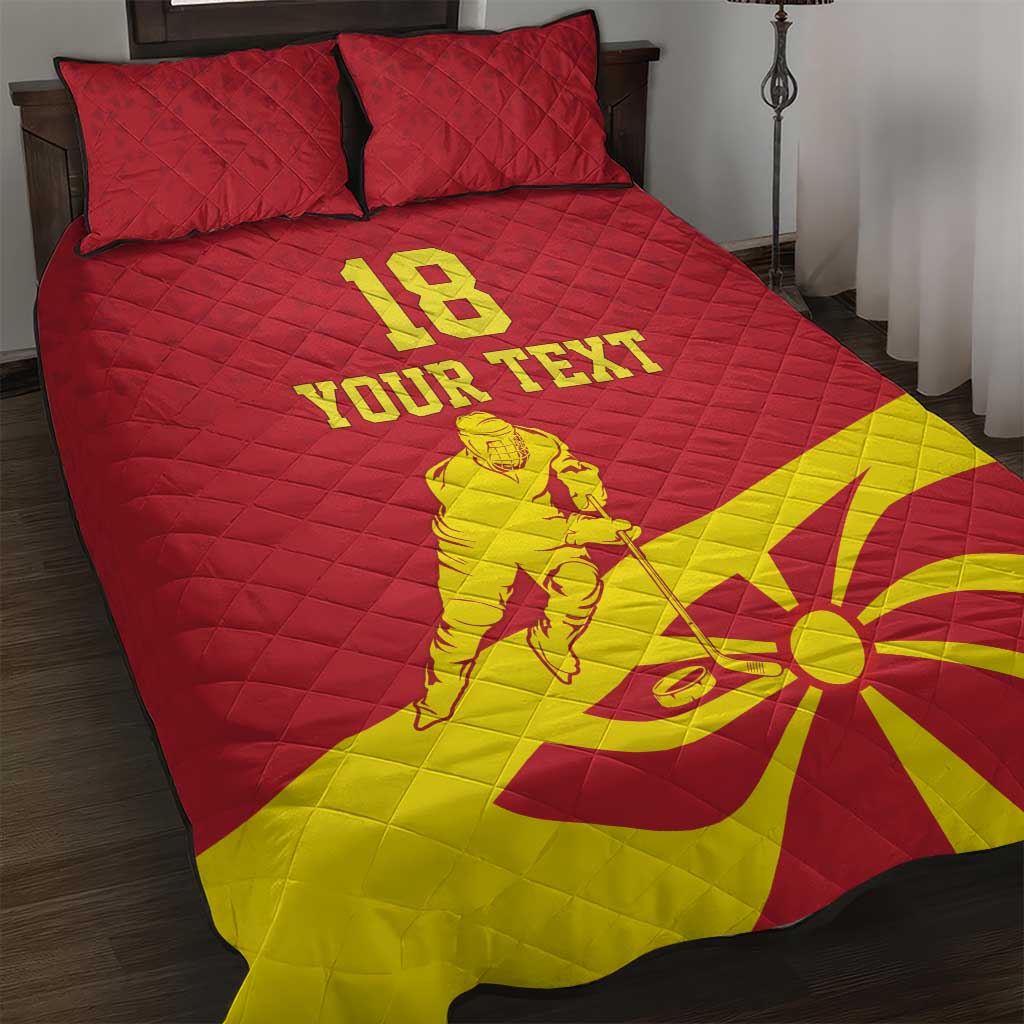 Macedonia Ice Hockey Custom Quilt Bed Set Go Champion - Wonder Print Shop