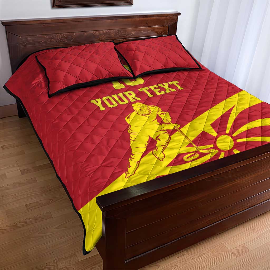 Macedonia Ice Hockey Custom Quilt Bed Set Go Champion - Wonder Print Shop