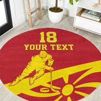 Macedonia Ice Hockey Custom Round Carpet Go Champion - Wonder Print Shop