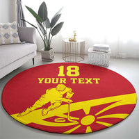 Macedonia Ice Hockey Custom Round Carpet Go Champion - Wonder Print Shop