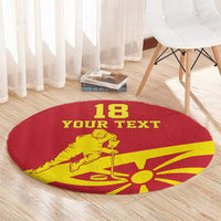 Macedonia Ice Hockey Custom Round Carpet Go Champion - Wonder Print Shop