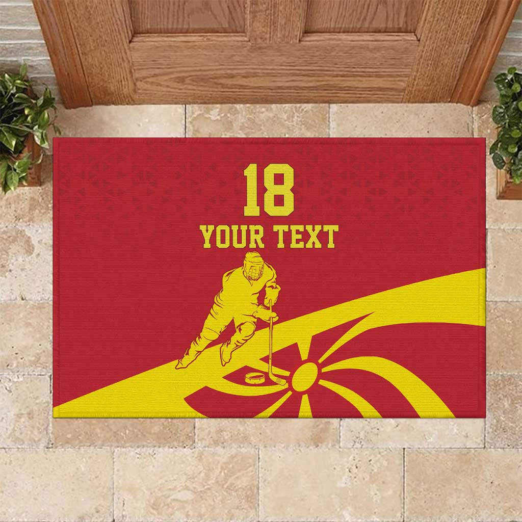 Macedonia Ice Hockey Custom Rubber Doormat Go Champion - Wonder Print Shop