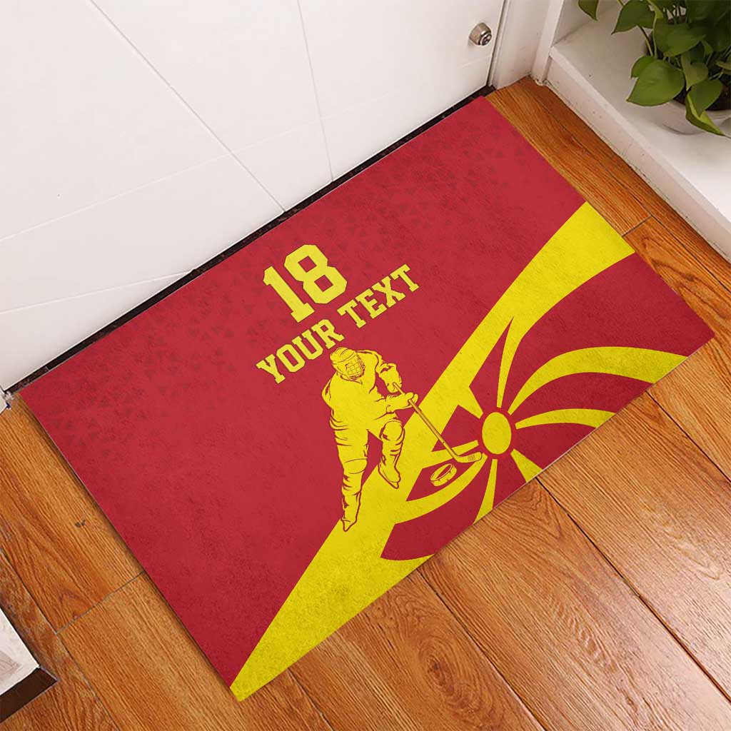 Macedonia Ice Hockey Custom Rubber Doormat Go Champion - Wonder Print Shop