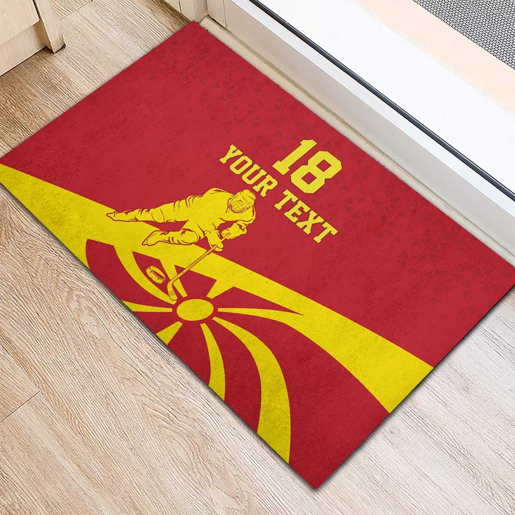 Macedonia Ice Hockey Custom Rubber Doormat Go Champion - Wonder Print Shop
