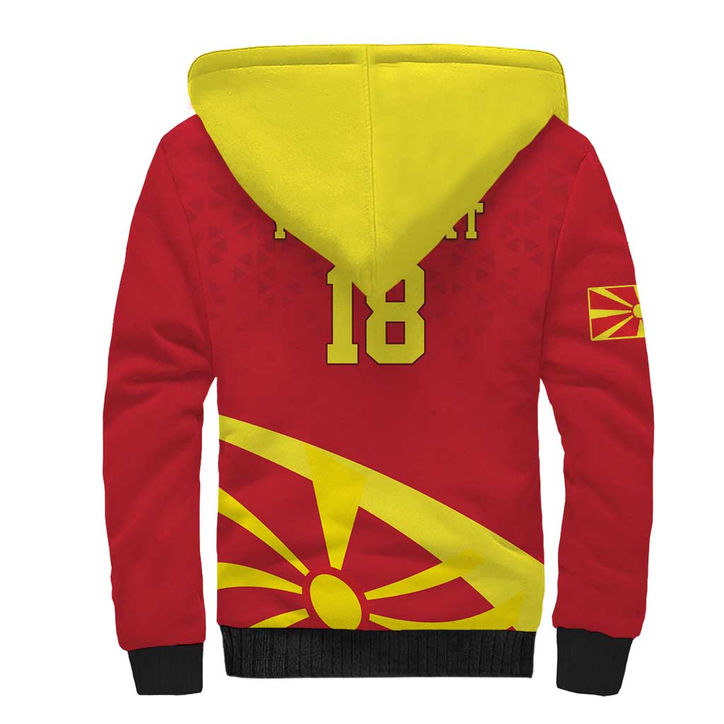 Macedonia Ice Hockey Custom Sherpa Hoodie Go Champion - Wonder Print Shop