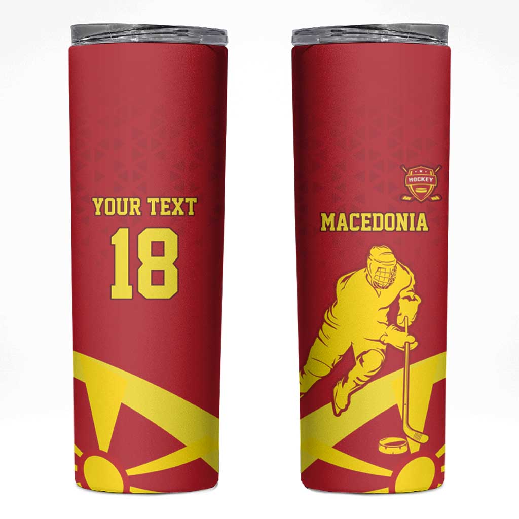 Macedonia Ice Hockey Custom Skinny Tumbler Go Champion - Wonder Print Shop