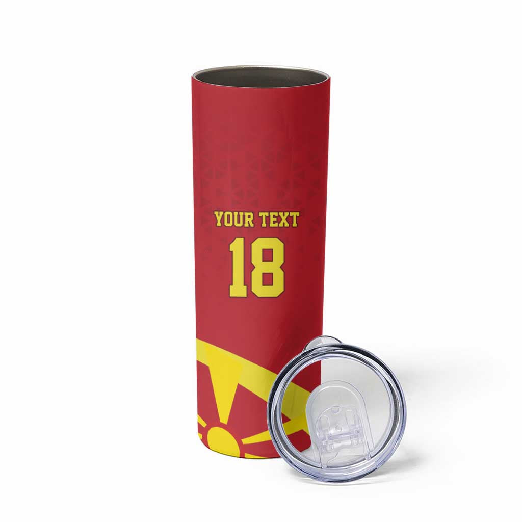 Macedonia Ice Hockey Custom Skinny Tumbler Go Champion - Wonder Print Shop