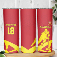 Macedonia Ice Hockey Custom Skinny Tumbler Go Champion - Wonder Print Shop