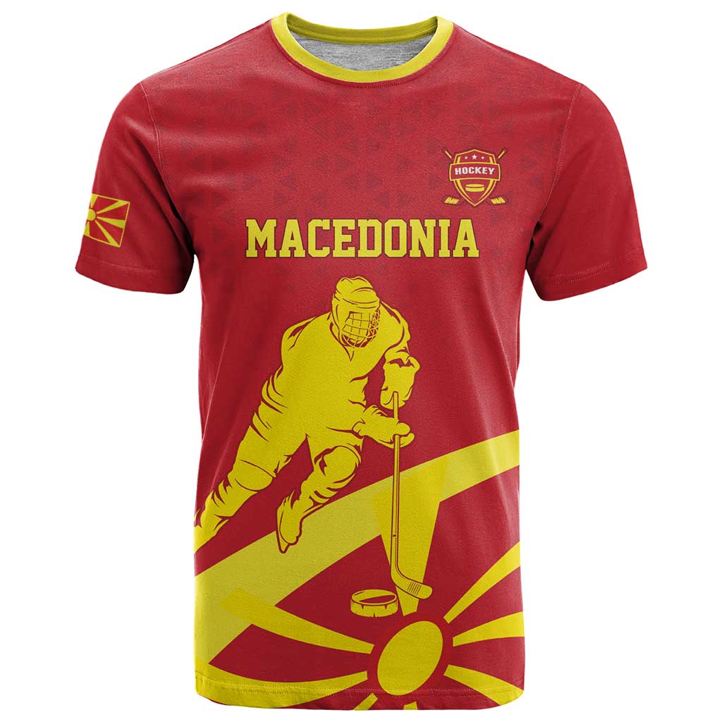 Macedonia Ice Hockey Custom T Shirt Go Champion - Wonder Print Shop