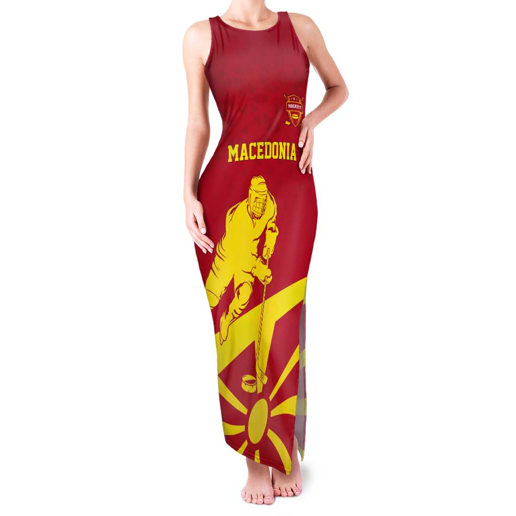 Macedonia Ice Hockey Custom Tank Maxi Dress Go Champion - Wonder Print Shop