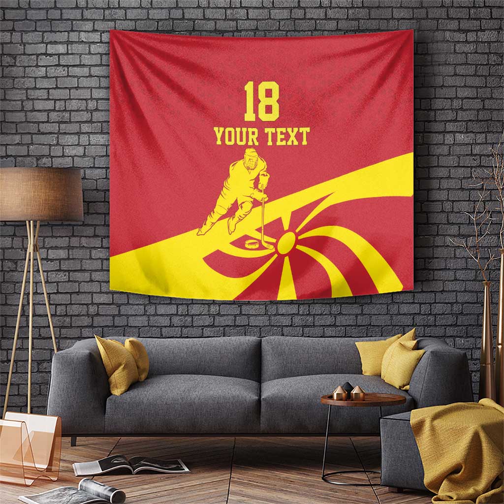 Macedonia Ice Hockey Custom Tapestry Go Champion - Wonder Print Shop